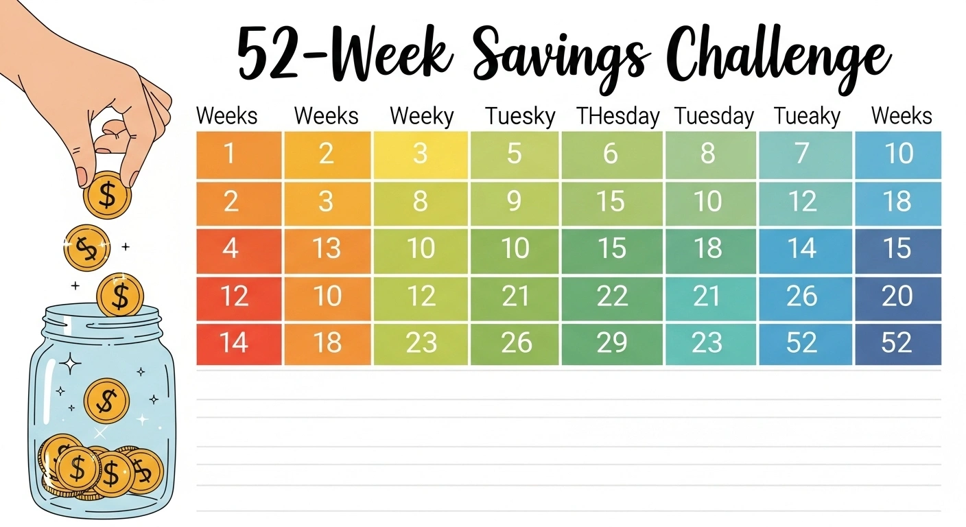 Understanding the 52-Week Savings Challenge – Visual Progress Tracker