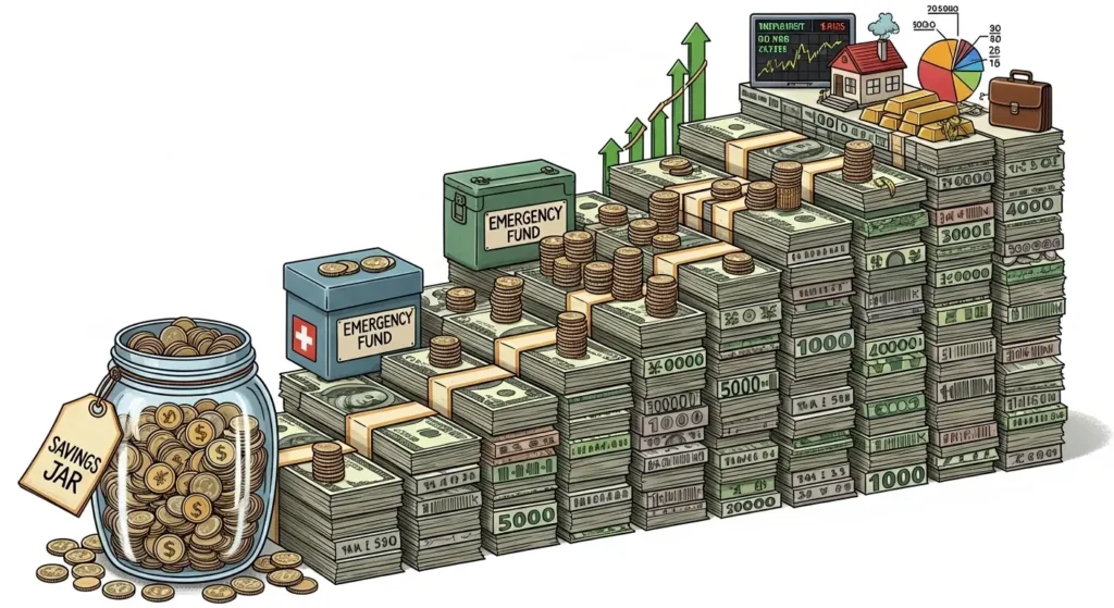 Building financial growth habits beyond the 52-week savings challenge, from savings to investments.
