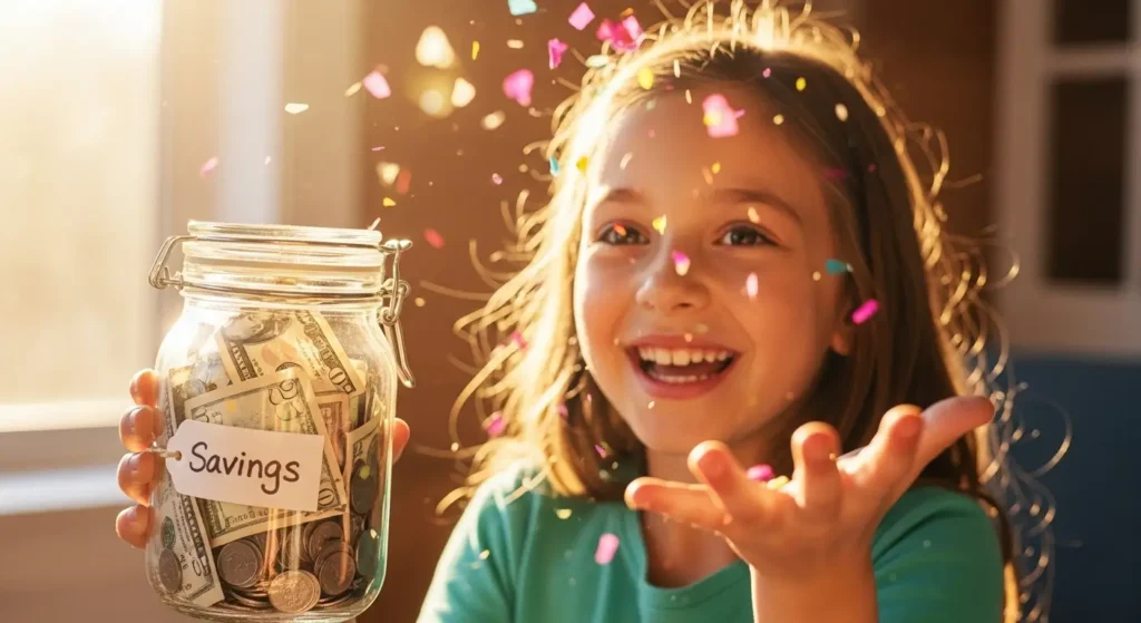 Celebrating completing the 52-week savings challenge and reaching financial goals.